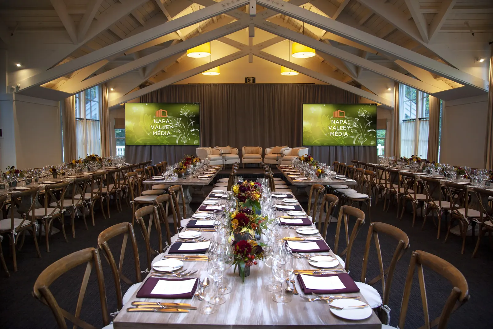 ALR projection screen in a vintners room