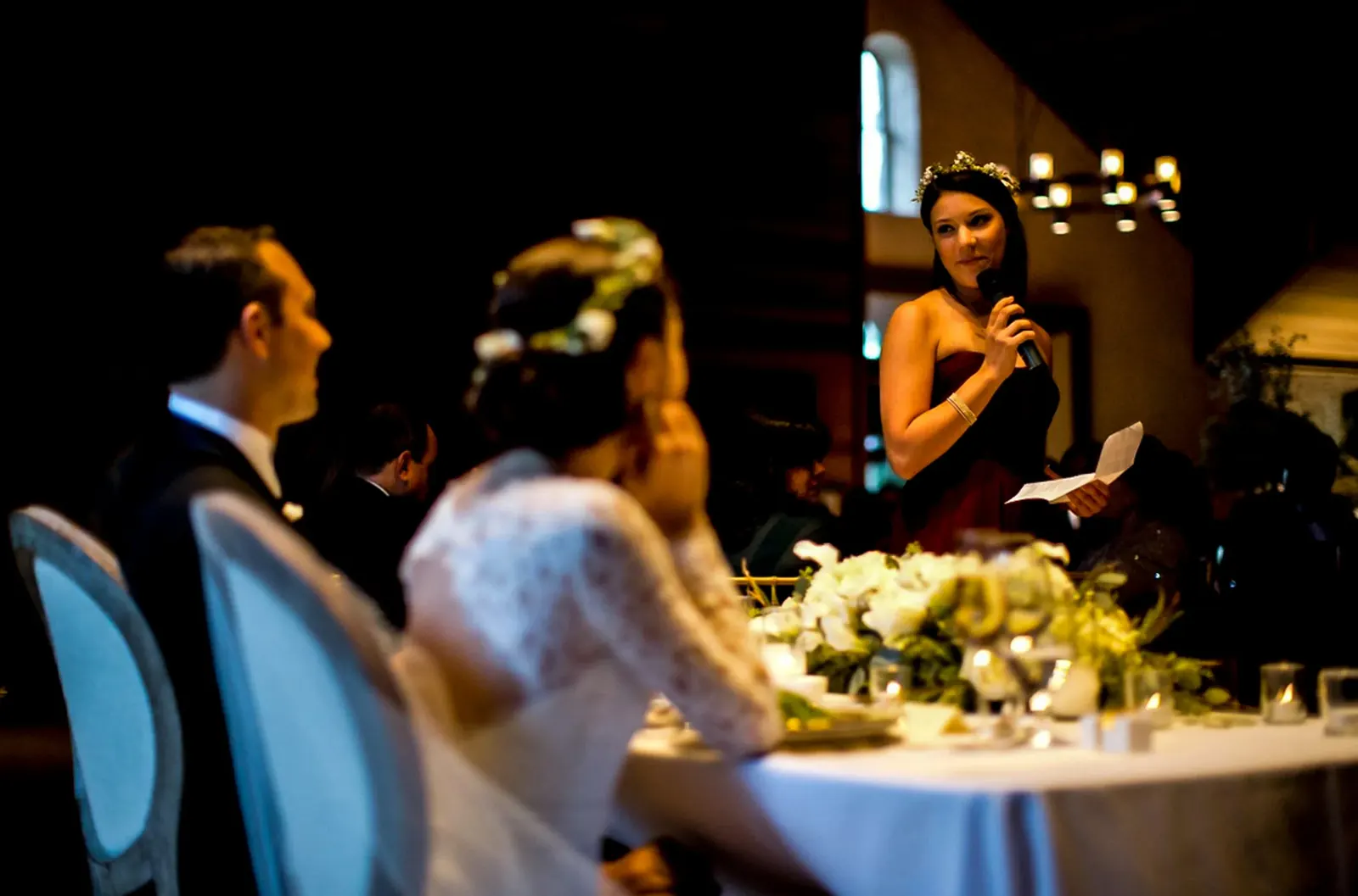 Wedding toast sound system at Charles Krug winery