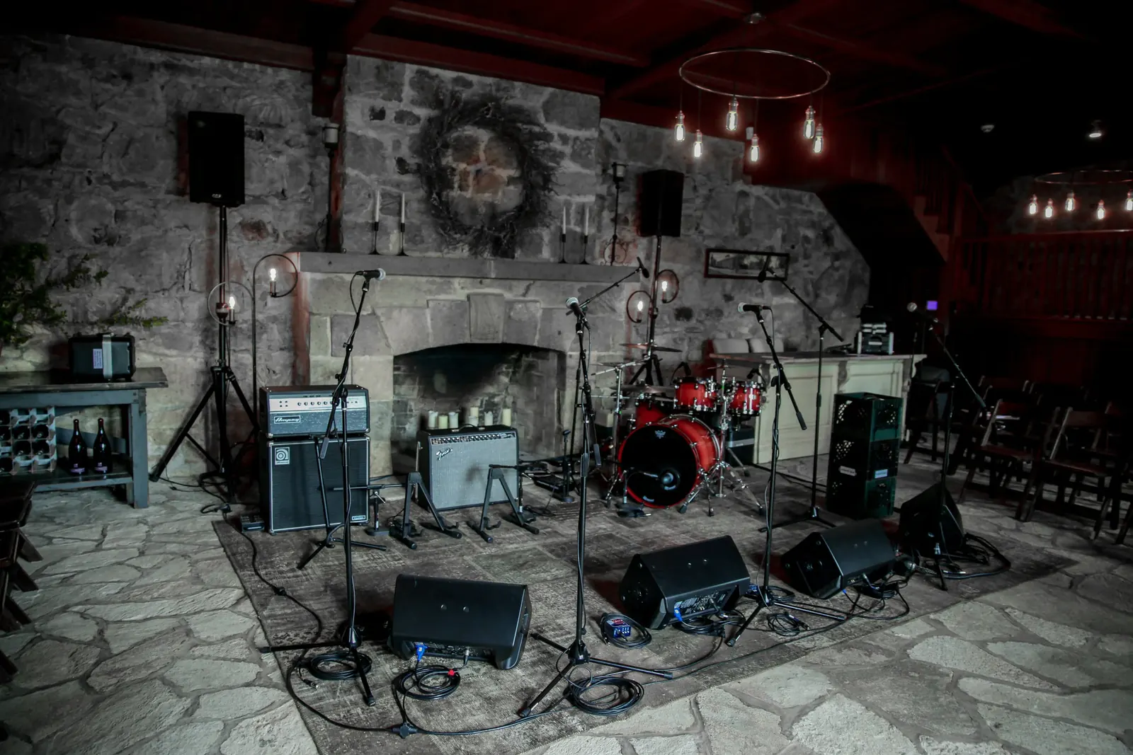 Live band setup at a BottleRock VIP party at Whetstone