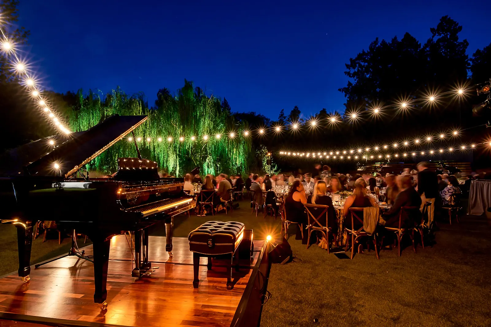 String lighting at Meadowood
