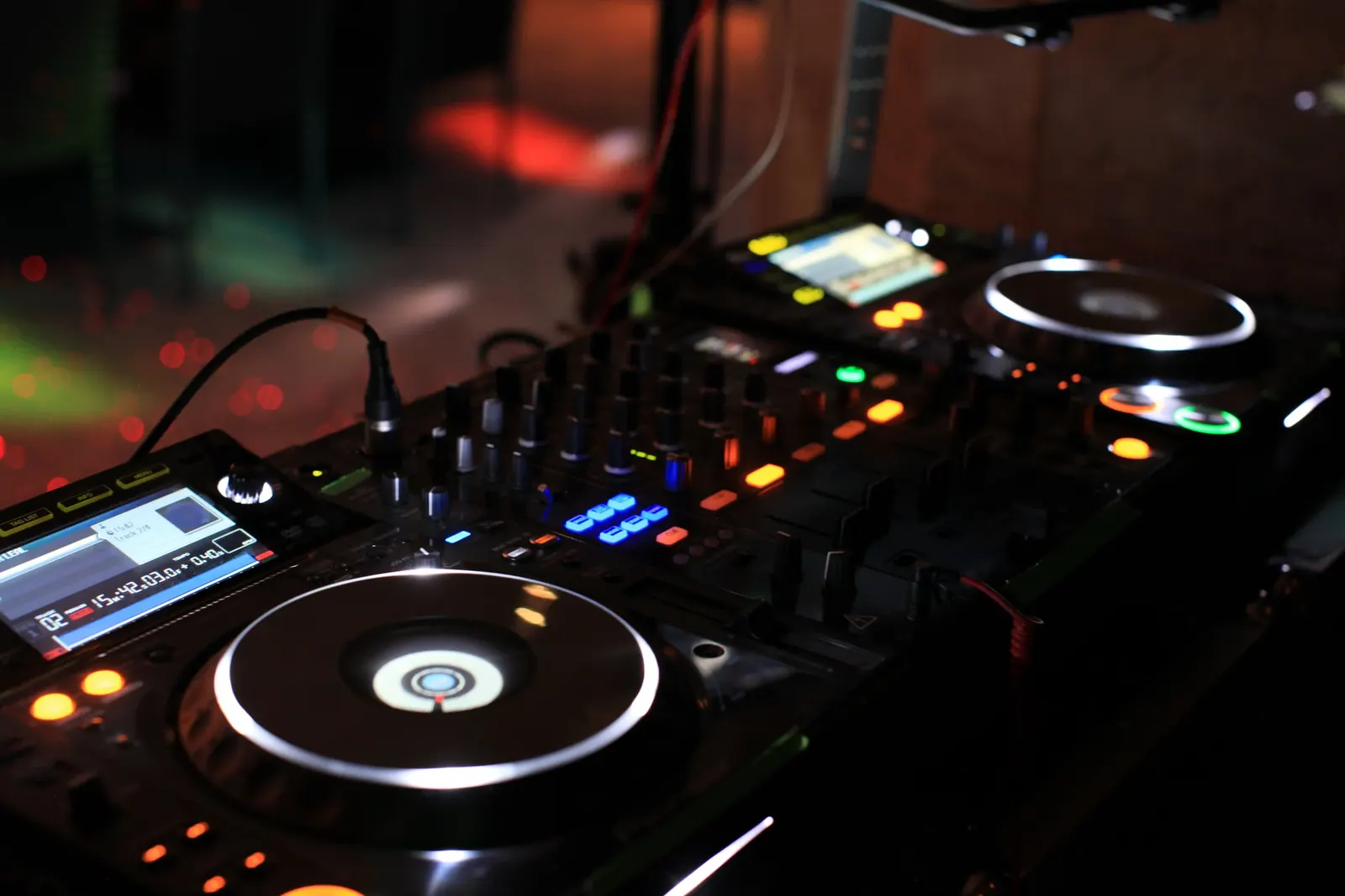 Pioneer CDJ players and DJM mixer DJ setup