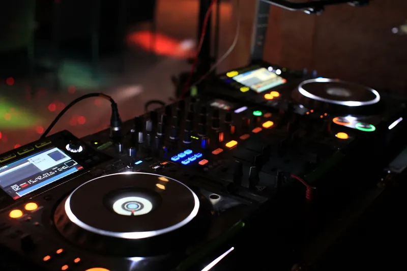 Pioneer CDJ players and DJM mixer DJ setup