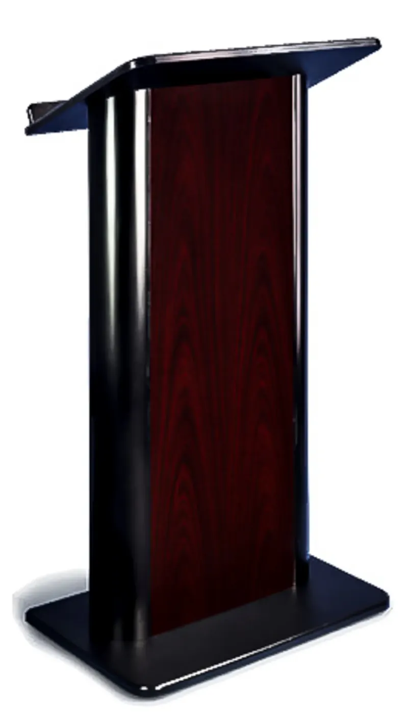 Podium with dark wood finish